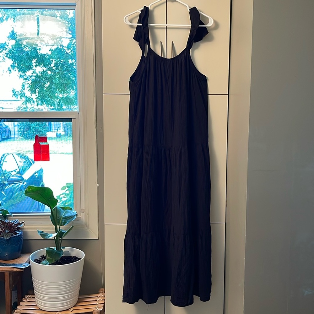 Soft, yummie cotton 100%, short flutters on shoulders, resort,summer! As new.